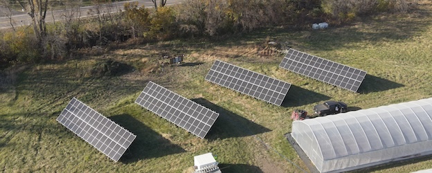 ground-mounted solar aerial pic